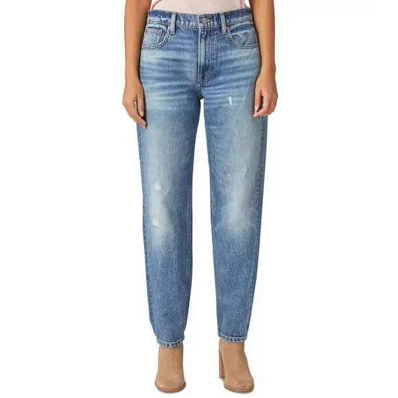 Lucky Brand Women's Mid-Rise Relaxed-Leg Boy Jeans, Easy Like Sunday, 30/10 $99 - Picture 2 of 8